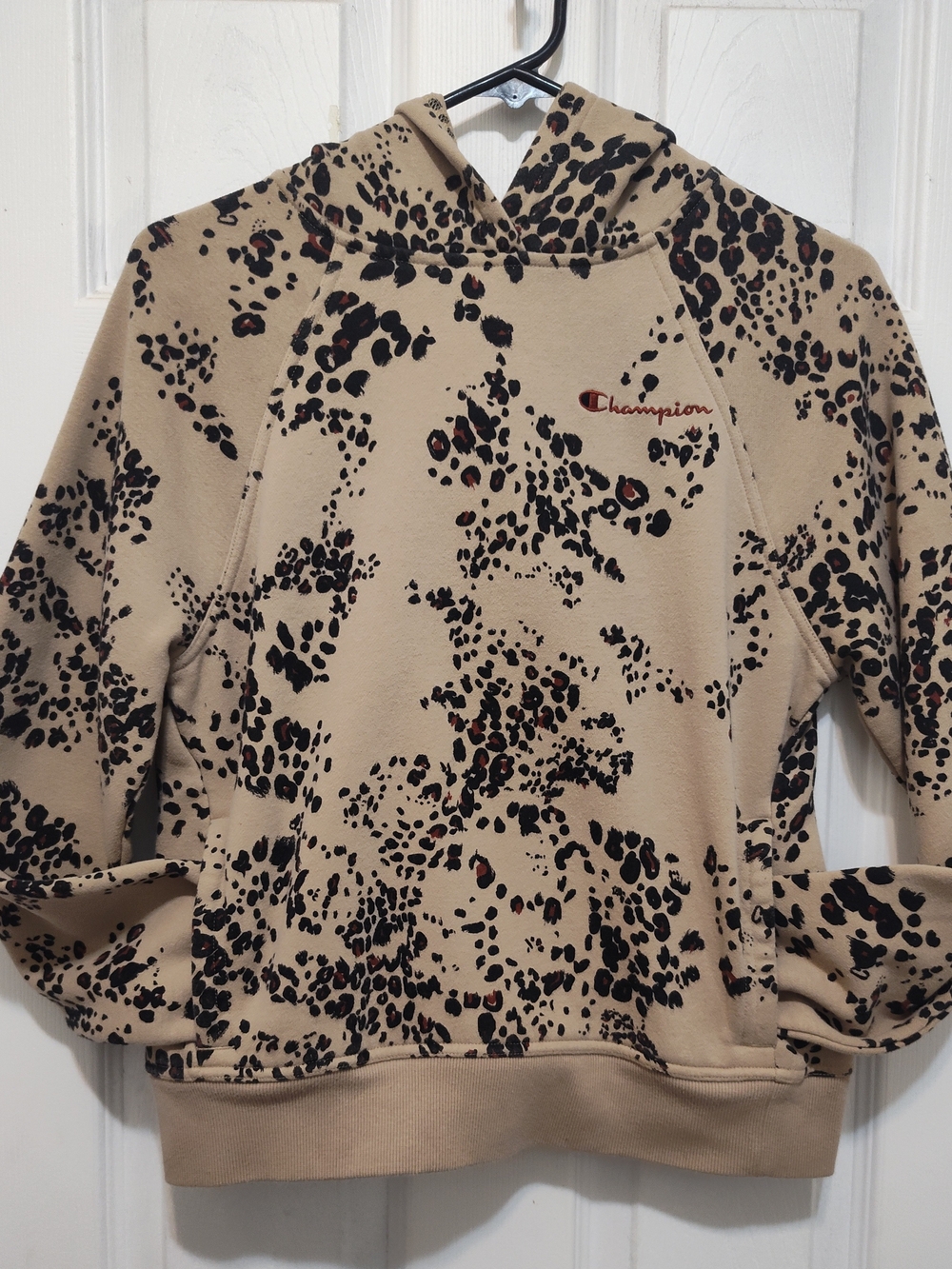 Champion Women's Beige Leopard Print Hoodie
